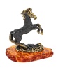 Фигурка из латуни с янтарем Лошадь Солнечный день 55х50 мм. арт. 1928