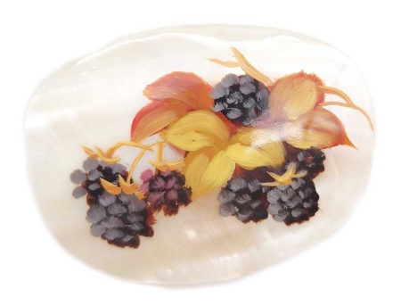 Брошка перламутр "Виноград"  4х5 см, арт. 83519 