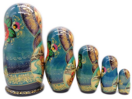 Матрешка сказка "По щучьему велению" 18 см. 5 мест арт. 956331