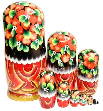 картинка Матрешка "Москва" 27 см. 10 мест арт. 1652222 матрешки