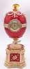 Яйцо под Фаберже музыкальное с часами "Шантеклер с петушком" красное 17 см. арт. 684511