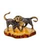 Фигурка из латуни с янтарем Львы Саванна 55х40 мм. арт. 2148