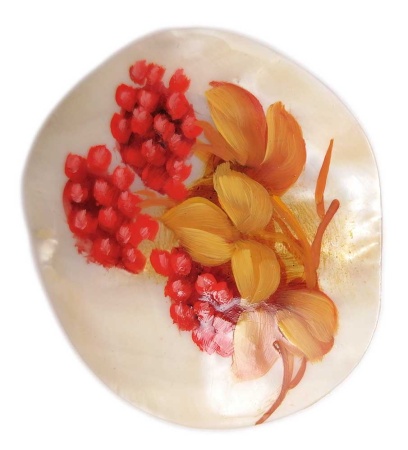 Брошка перламутр "Рябина" 5х4 см. арт. 8766322 