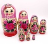 Матрешка семеновская розовая 17см 7 мест