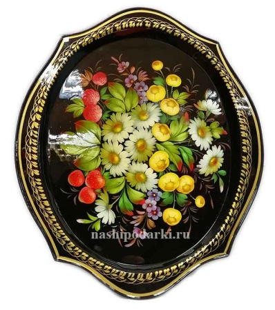 жостовский поднос ромашки