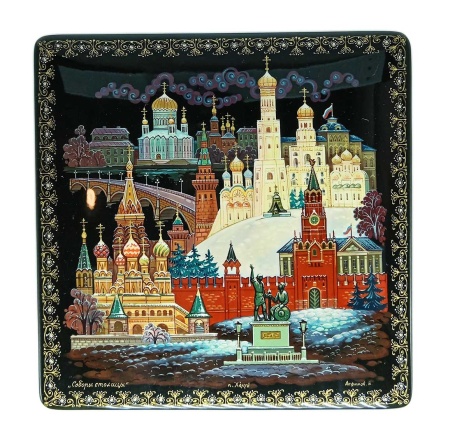 Шкатулка лаковая "Москва" 15х15 см. арт. 8564632