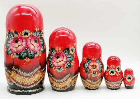 Матрешка Высокохудожественная "Зимняя тройка" 19 см. арт. 824671