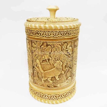 картинка Береста Туес "Кот ученый" 25х15см арт. 220119115 магазин русских сувениров  Наши подарки