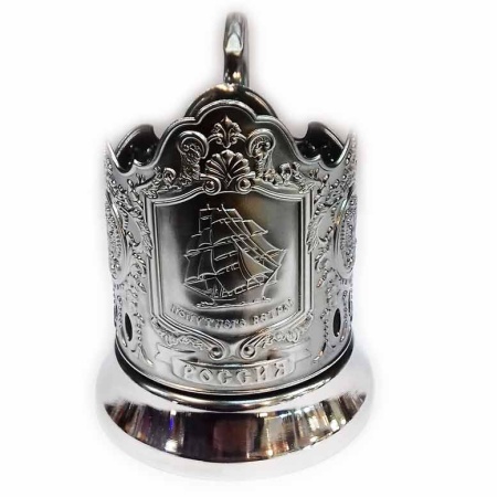 картинка Подстаканник никелированный "Парусник-Попутного ветра" 10х8см Арт. 2102292