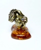 Фигурка из латуни с янтарем Ослик Иа арт. 400