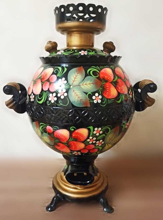 Электрический самовар с росписью "клубника" 3 литра арт. 100656 