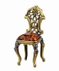 Стул винтажный из латуни с янтарем 25х63 мм. арт. 938