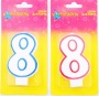 Свеча восковая для торта "Цветной ободок" цифра 8, цвета МИКС арт. 403518