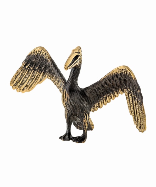 Фигурка из латуни Птица Пеликан без подставки 60х35 мм. арт. 1473.1