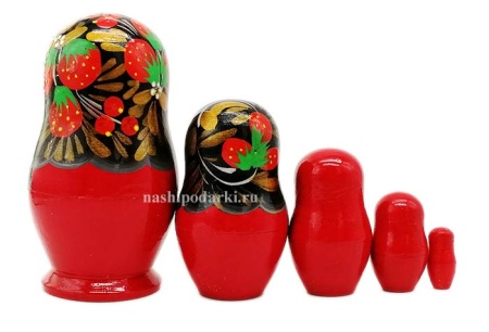 Матрешка дешевая 5 мест 10 см. хохлома арт. 875369