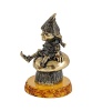 Фигурка из латуни с янтарем гном Бардзуки Гедрэ 35х65 мм. арт. 2898