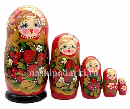 Матрешка клубничка 16 см. 5 мест арт. 176525