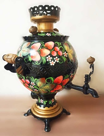 Электрический самовар с росписью "клубника" 3 литра арт. 100656 