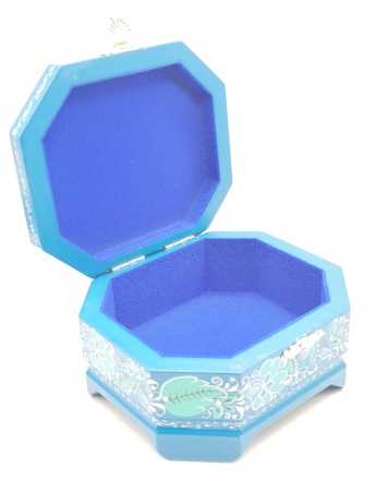 Шкатулка синяя Зимняя тройка 12х12х7 см. арт. 966532