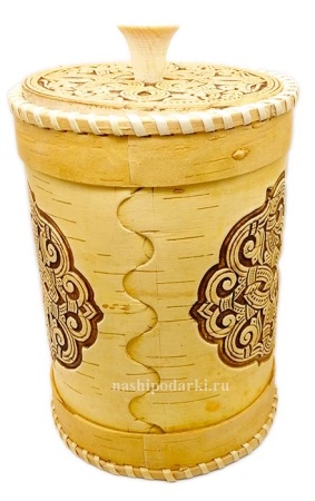 картинка Туес береста 25х16см арт. 89743 магазин русских сувениров  Наши подарки