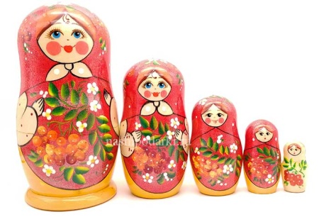 Матрешка Рябинка 17см  5 мест арт. 248873