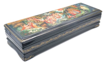 Шкатулка высокохудожественная Палех "Снегурочка" 27х9 см. арт. 573229 