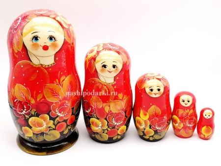 Матрешка цветы 5 мест 17см арт. 98612761