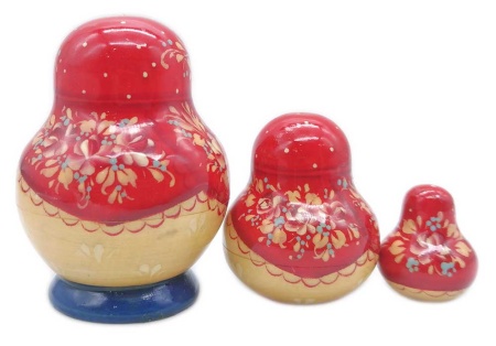 Матрешка малая "Зима" 3 места 8 см. арт. 68589