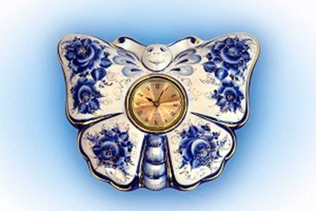 ЧАСЫ БАБОЧКА МАЛЫЕ кобальт Гжель артикль 5865334