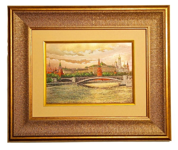 Картина офорт на меди с эмалью Москва 27х22 см арт. 89684222