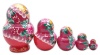 Матрешка "Цветы на красном" 5 мест 13 см. арт. 584622