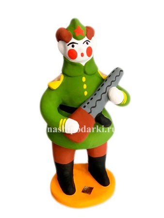 Дымковская игрушка "Красноармеец" 12 см. арт. 11113