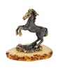 Фигурка из латуни с янтарем Лошадь Солнечный день 55х50 мм. арт. 1928