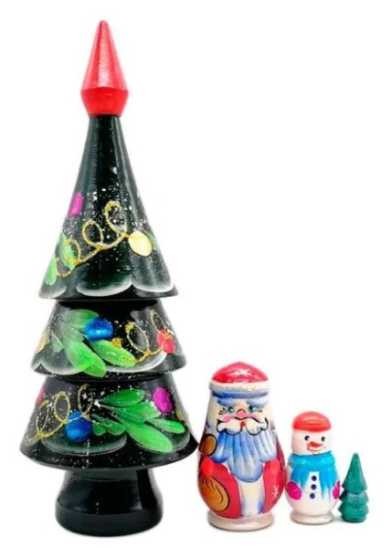 Елочка матрешка новый год 2026 4 места 23 см. арт. 7657345