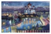Открытка Москва Храм Христа Спасителя Акварель 10х15см арт. 12