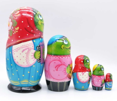 картинка Матрешка "Лягушка" 16 см. 5 мест арт. 5636222 матрешки