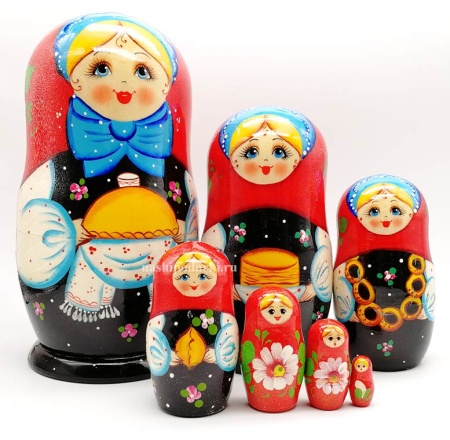 Матрешка "Хлеб да соль" 7 мест 21 см. арт. 727891