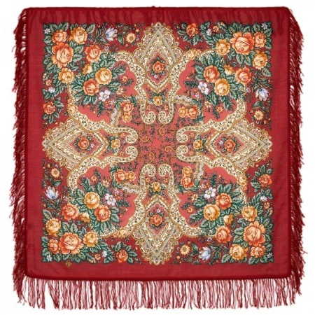 картинка Павлопосадский платок "Нежные чувства" 89 см.1687-6 магазин подарков