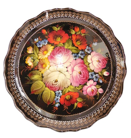 Поднос круглый в стиле Жостово 45 см. арт. 8653233  Поднос круглый в стиле Жостово 45 см. арт. 8653233