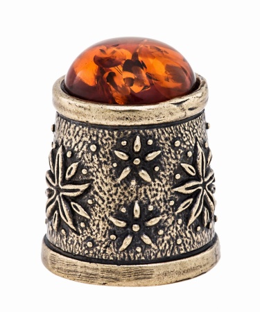 Наперсток Хризантема с кабошоном 18х24 мм. арт. 638