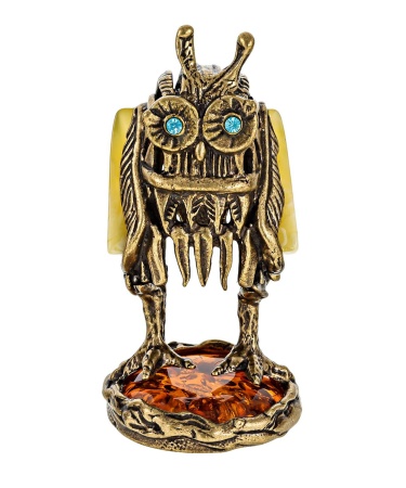 Фигурка из латуни Филин-трансформер 28х58 мм. арт. 517