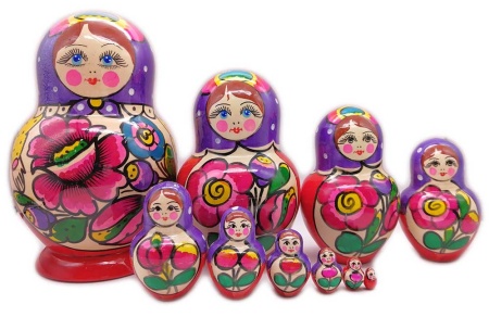 Матрешка Полхов 10 мест 15 см. арт. 686522