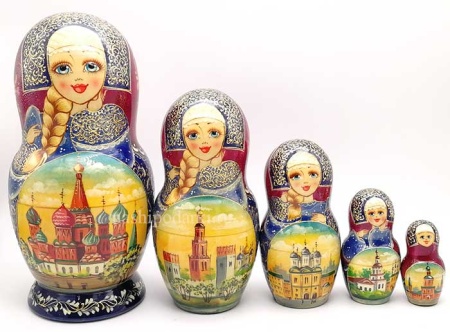 Матрешка барыня ХВБ 19см 5 мест арт. 987626