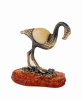 Фигурка из латуни с янтарем Птица Фламинго Мама 45х55 мм. арт. 1540