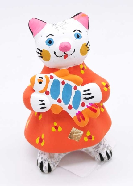 Дымковская игрушка кошка 7 см. арт. 523399