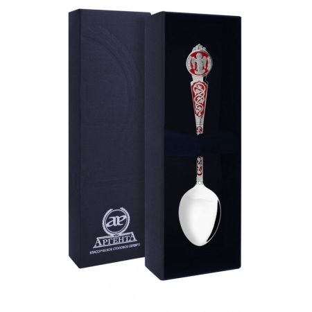 Ложка "Ангел-Хранитель" с красной эмалью  Артикул: 761ЛЖ00007 магазин 