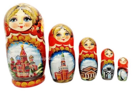 Матрешка С Москвой 5 мест 17см арт. 427821