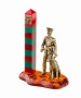 Фигурка из латуни с янтарем пограничник 50х70мм. арт. 341