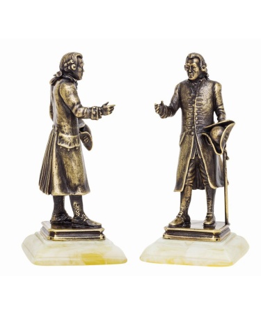 Фигурка из латуни с янтарем Иммануил Кант 55х120 мм. арт. 363