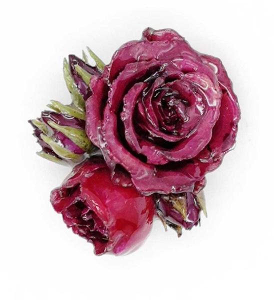Брошка розы в ювелирной смоле 6х5х3 см. арт. 53579 